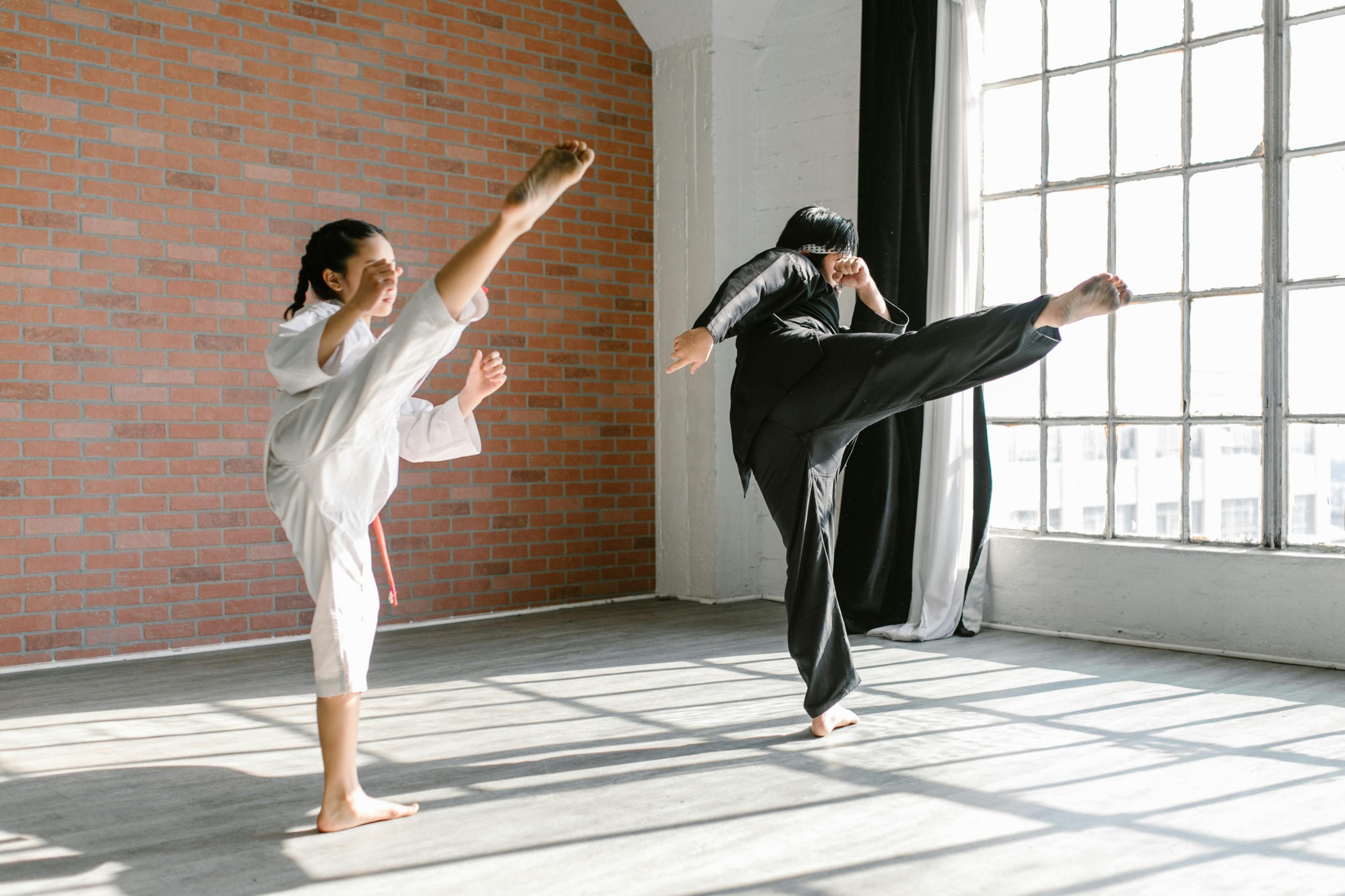 Students practicing Kicking Techniques at kickboxing gym in Pasadena